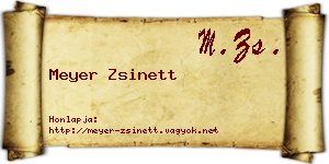 Meyer Zsinett névjegykártya
